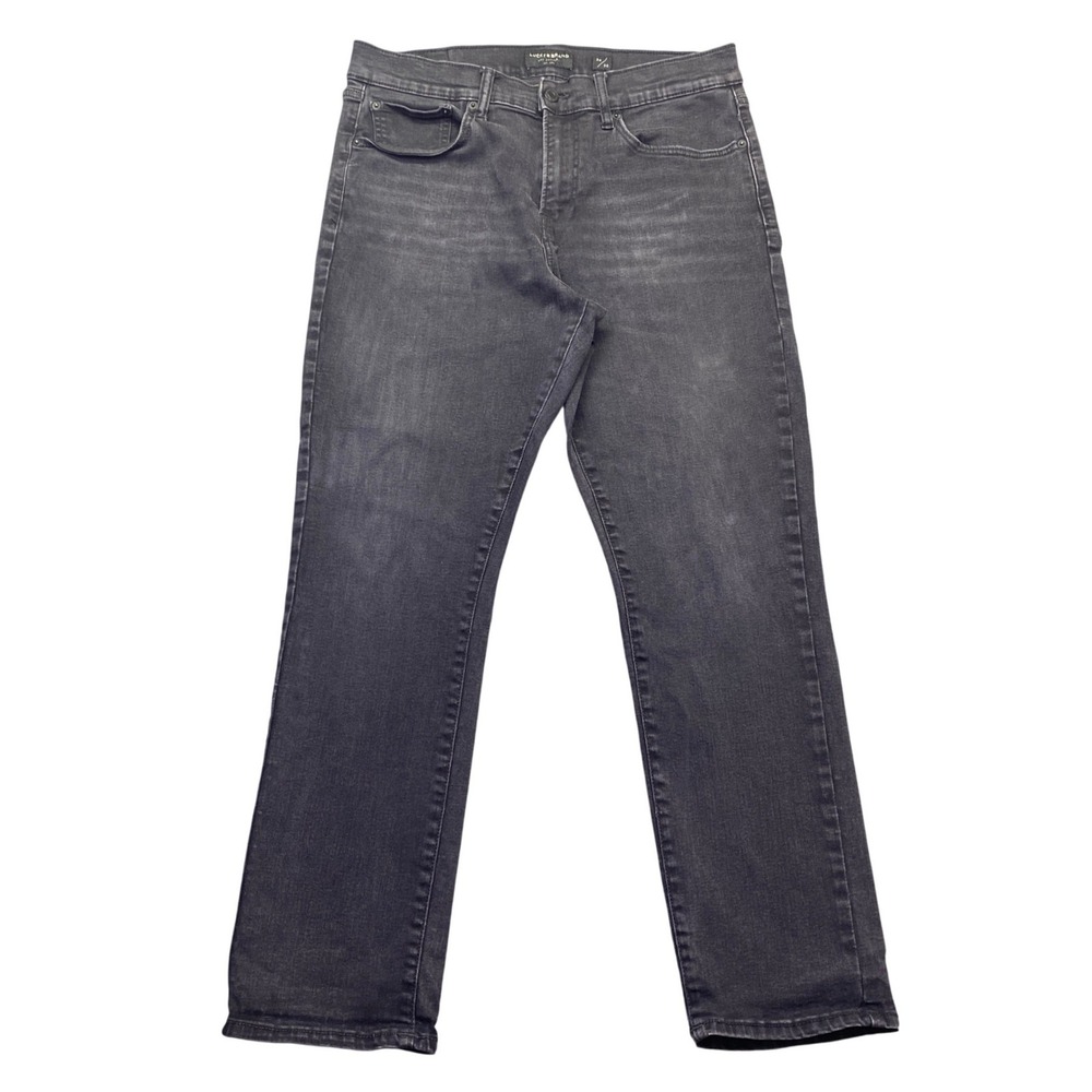 Lucky Brand 410 Athletic Straight Jeans Mens Sz 34 Faded Black Denim Grunge